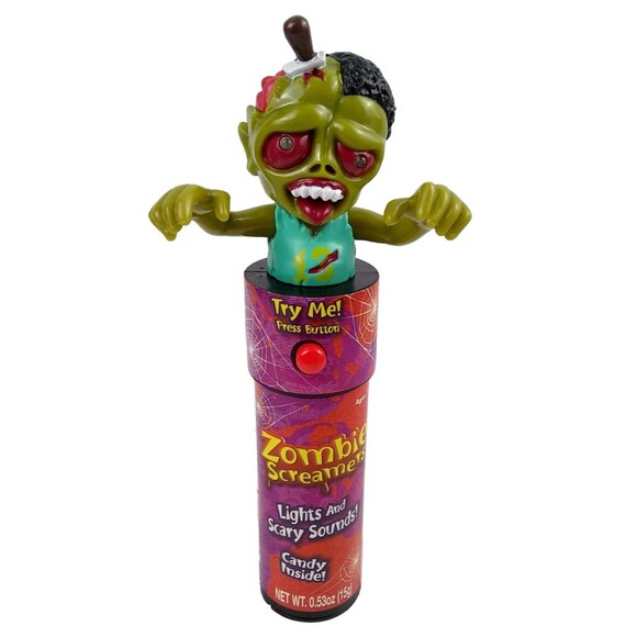 ZOMBIE Screamers LIGHTS Scary SOUNDS Halloween Light-up Candy Holder Toy Knife - Picture 4 of 13